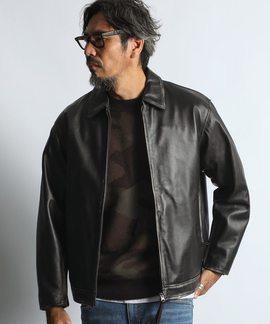 シープスキンレザー シングルライダース ジャケット ｜The DUFFER of