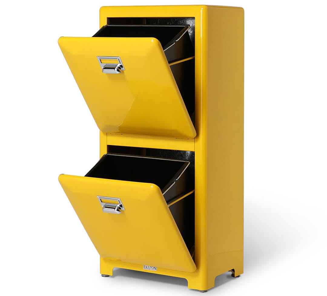 DULTON ONLINE SHOP | TRASH CAN DOUBLE DECKER YELLOW(YELLOW