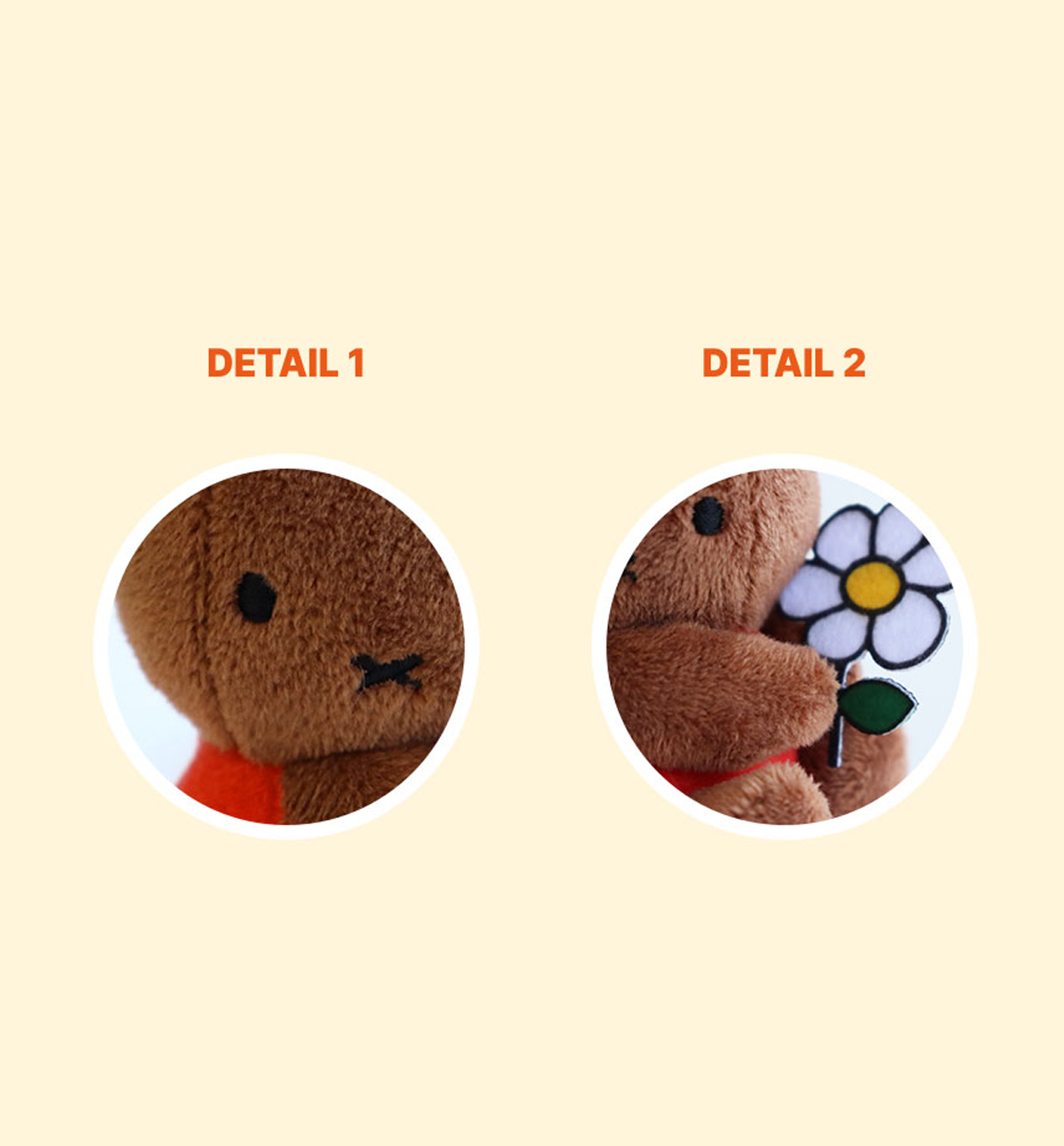 Miffy Flower Plush Small Keyring [Brown]