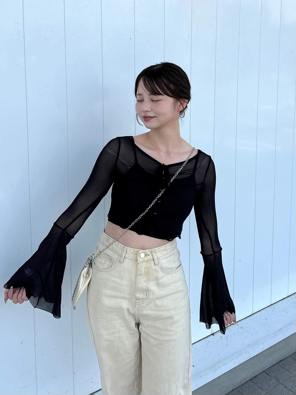 キャミソール&シースルーショートカーディガンSET | レディース