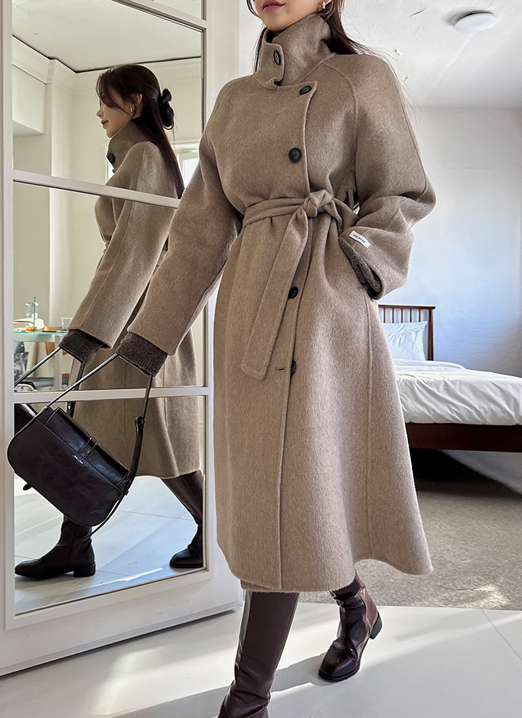 2WAYネックウールロングコート | レディースファッション通販 - DHOLIC