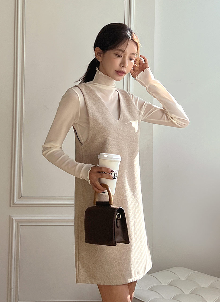 ウール混ノースリミニワンピース | レディースファッション通販 - DHOLIC