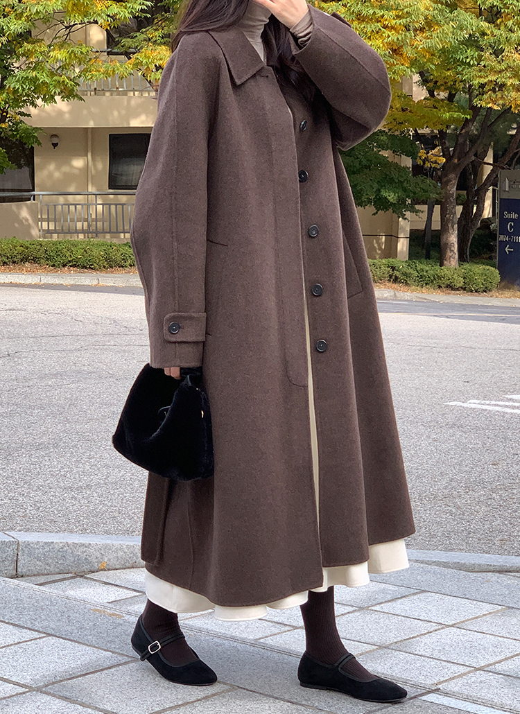 ストラップ付フライフロントメルトンコート | レディースファッション