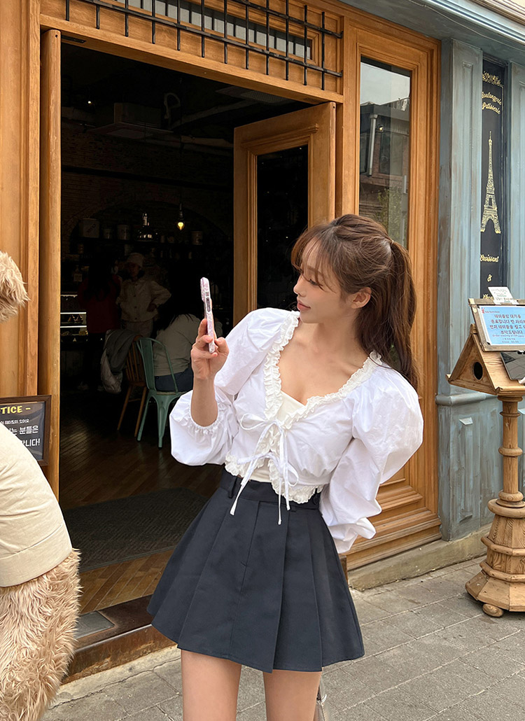 レースフリルボレロブラウス | レディースファッション通販 - DHOLIC