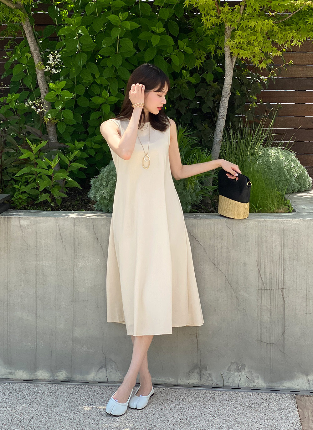 リネン混ノースリワンピース | レディースファッション通販 - DHOLIC