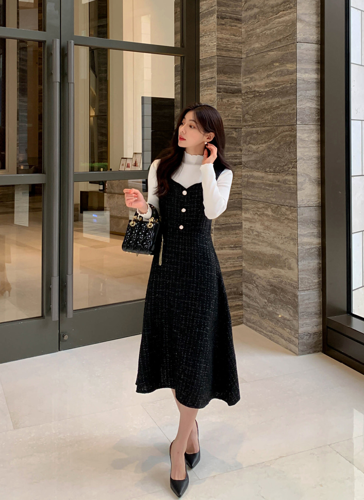 ツイードノースリフレアワンピース | レディースファッション通販 - DHOLIC