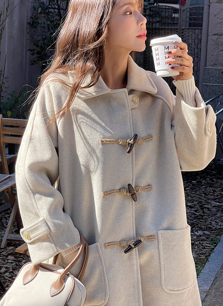 ウール混ハンドメイドトダッフルコート | レディースファッション通販