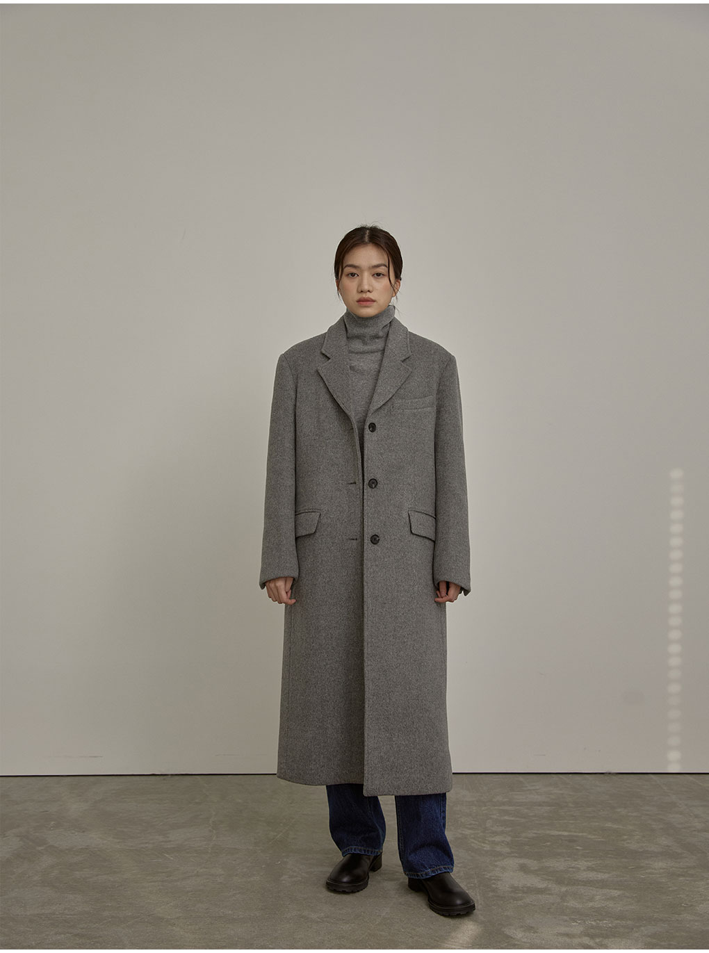 ウールロングコート(グレー) | レディースファッション通販 - DHOLIC