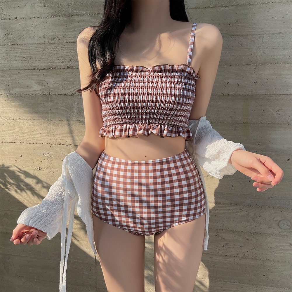ギンガムチェックシャーリングビキニ | レディースファッション通販