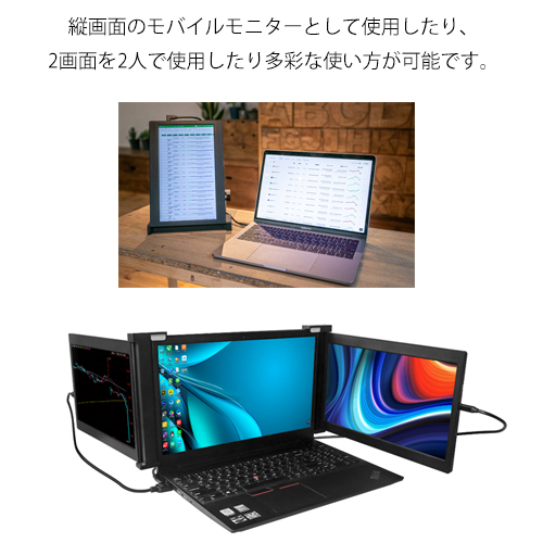 e-TREND｜JAPANNEXT JN-TRI-IPS101HDR [2画面モバイルディスプレイ