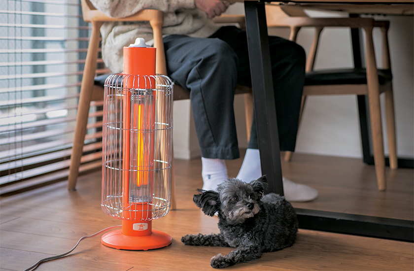 レトロなビビッドカラーが木製家具に映える。アラジン×ビームスの