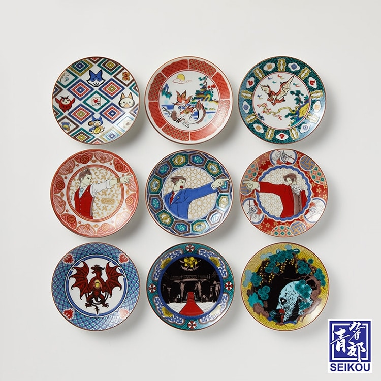 イーカプコン |九谷焼豆皿 カプコンコラボ9枚セット(9枚セット): 食器