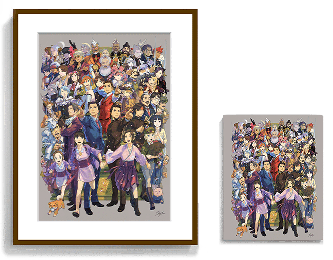 逆転裁判20周年』額装グラフィックアート・キャンバスアート｜イーカプコン