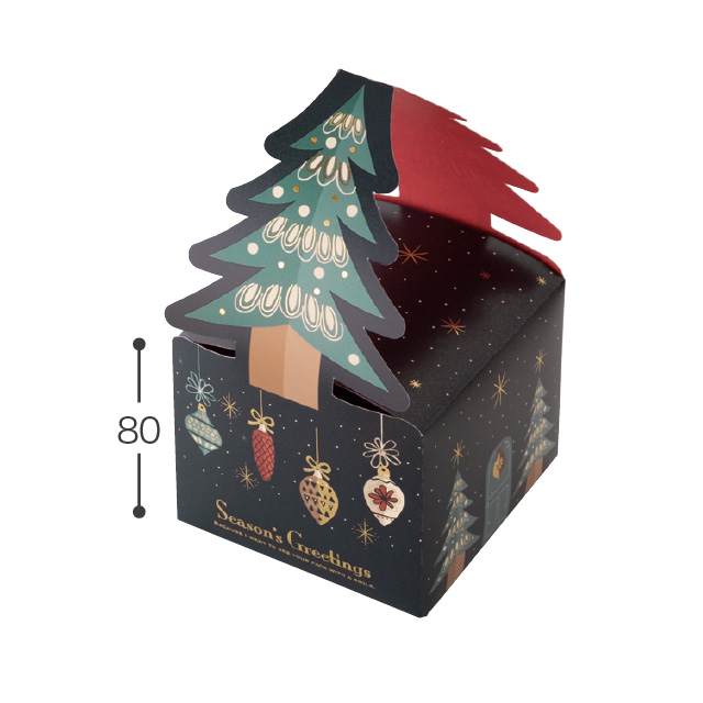 クリスマスオーナメントギフトボックス-1(W100×D100×H180(80)): ギフト