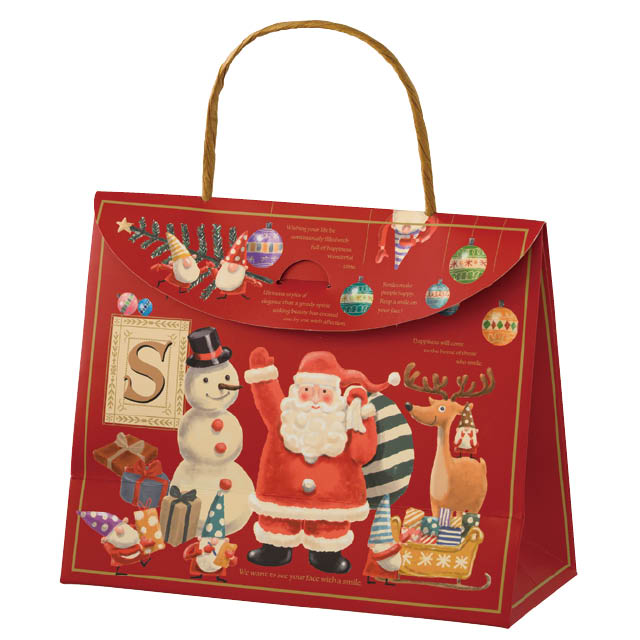 ニッセクリスマスフラップペーパーバッグ-1(W180×D80×H150 ニッセ