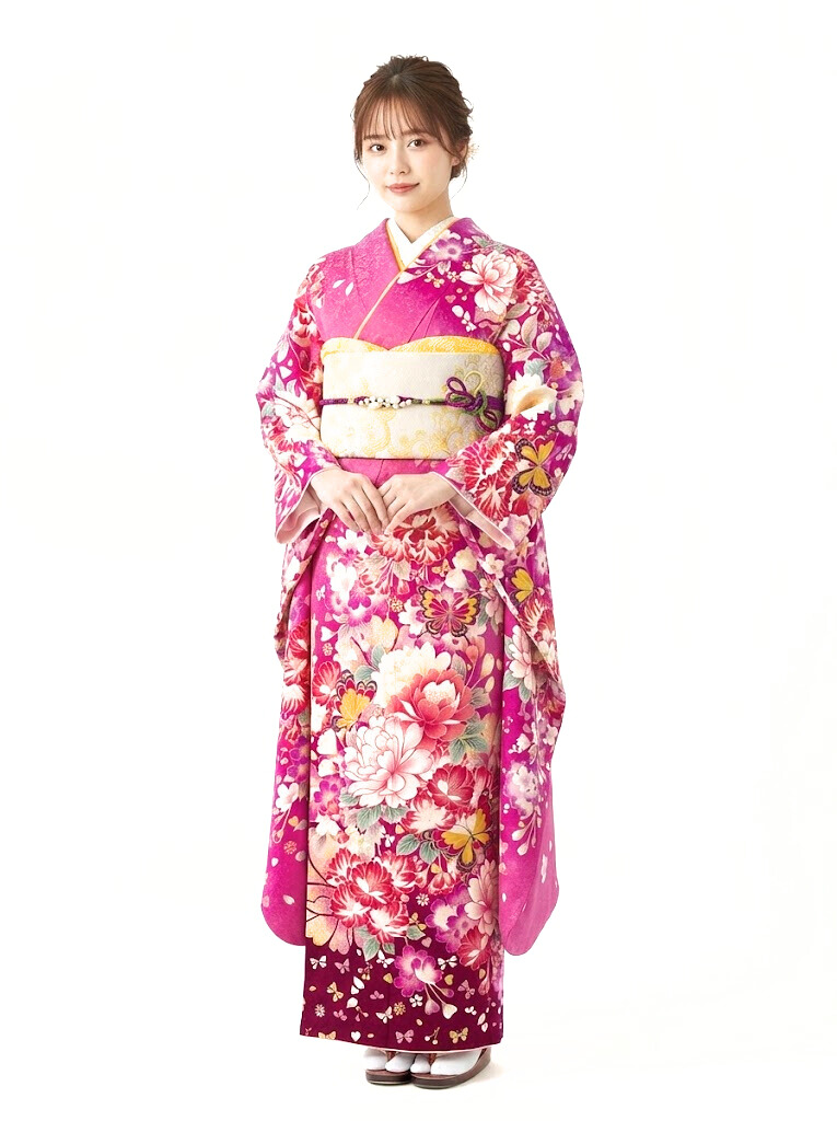 振袖|ﾜｲﾄﾞｻｲｽﾞ|ﾋﾟﾝｸ系|対応身長:153-163cm|ｻｲｽﾞ:13号-17号|1S1578