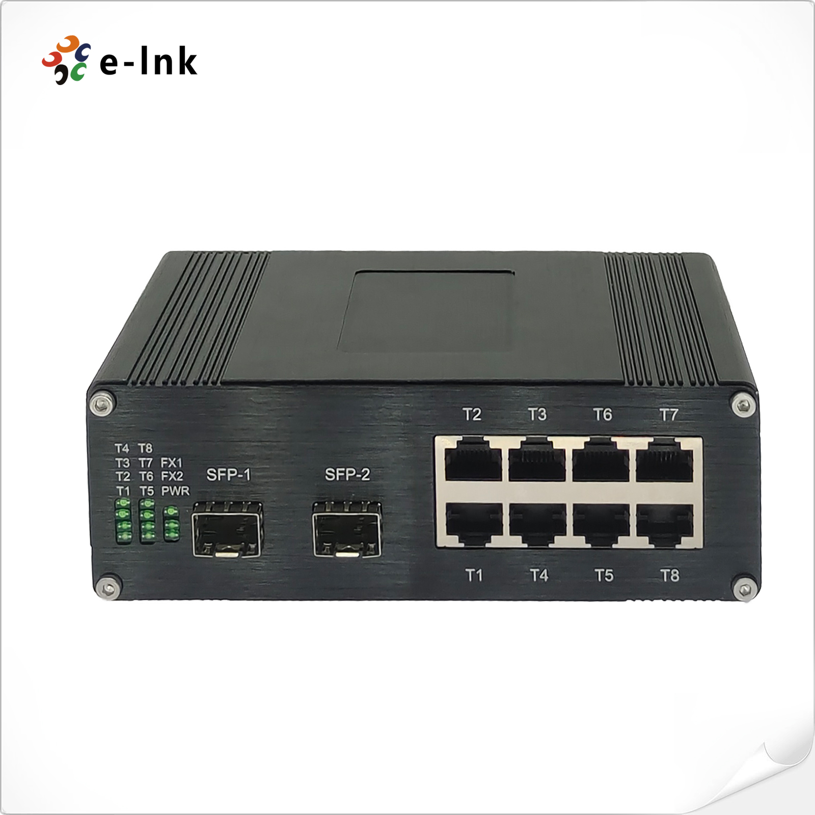 Industrial 8-port 10/100/1000T 802.3at PoE + 2-port 1000BASE-SFP