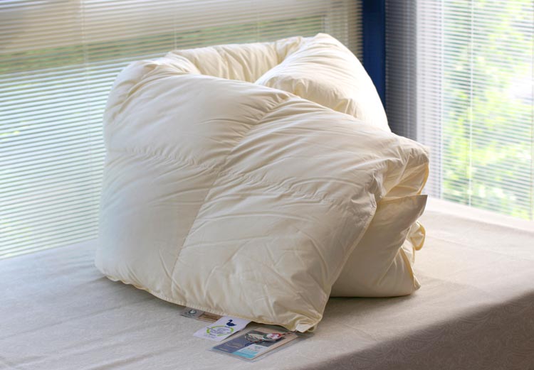 ロシア産から移行。ヨーロピアンホワイトグースダウン93％羽毛布団