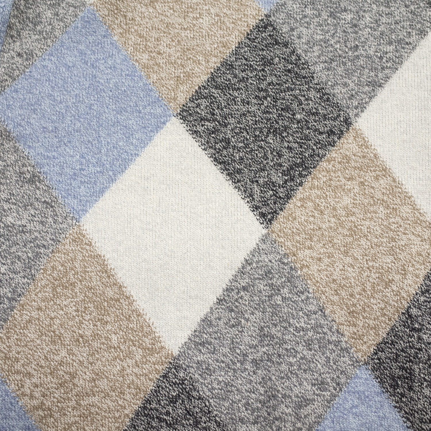 バランタイン・メランジカシミヤアーガイルセーター・ブルーミックス