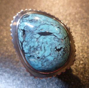 チェロキーetc Larry・Golsh ストーミーマウンテンターコイズ付 リング21号