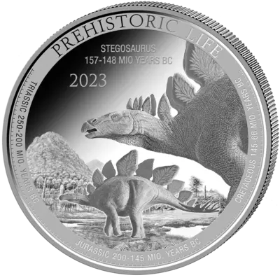 Buy 1 oz Silver Coin - Prehistoric Life - Stegosaurus - 2023
