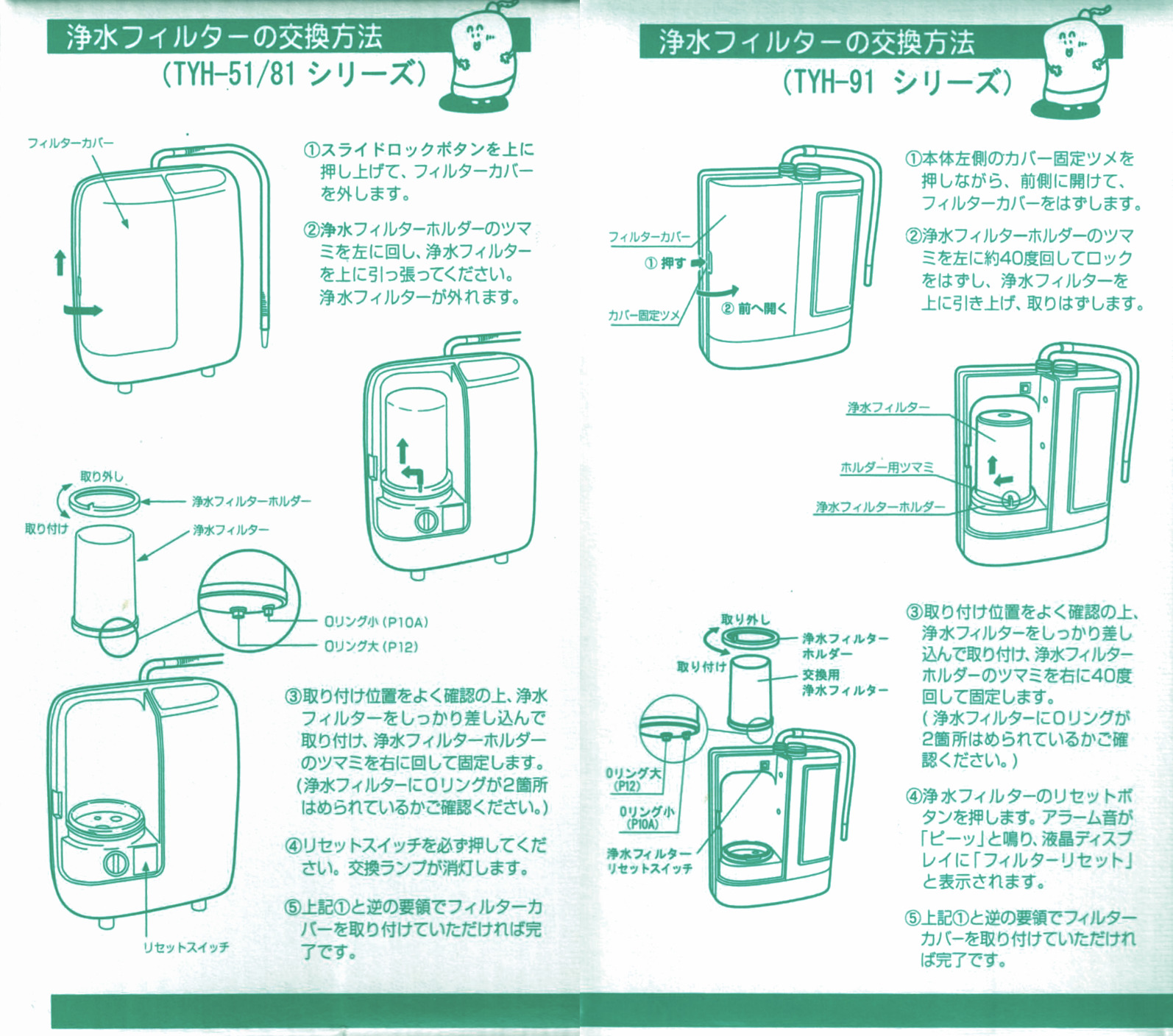 MW-7000C/MW-7000R 浄水カートリッジ□エナジック/サナステック