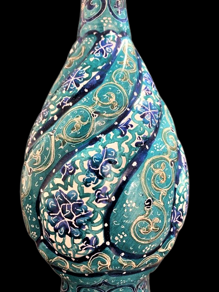 ペルシャ】ミナカリ 花瓶 シアンブルー