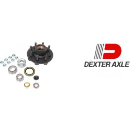 DEXTER Hub Kit: 8k Axle, 8 on 6.5 w/EZ-Lube Cap & 5/8 in.-18 Studs