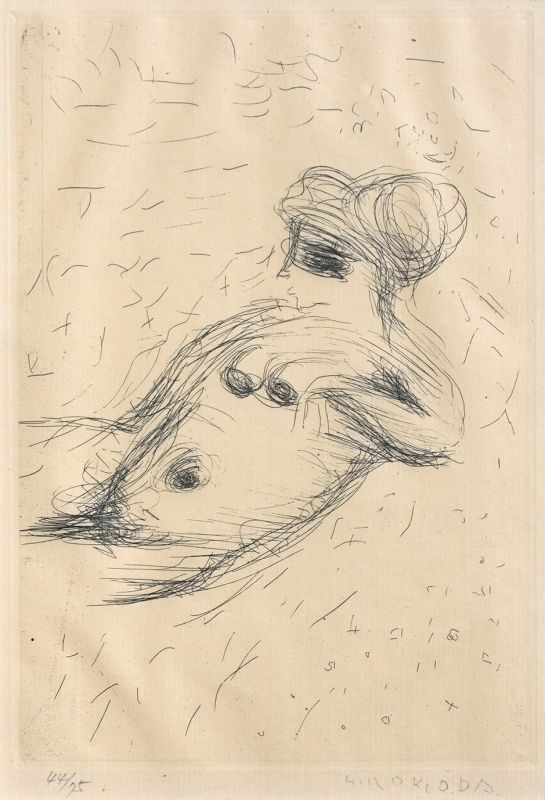 織田広喜銅版画額「裸婦」(104030) - えびな書店オンラインギャラリー