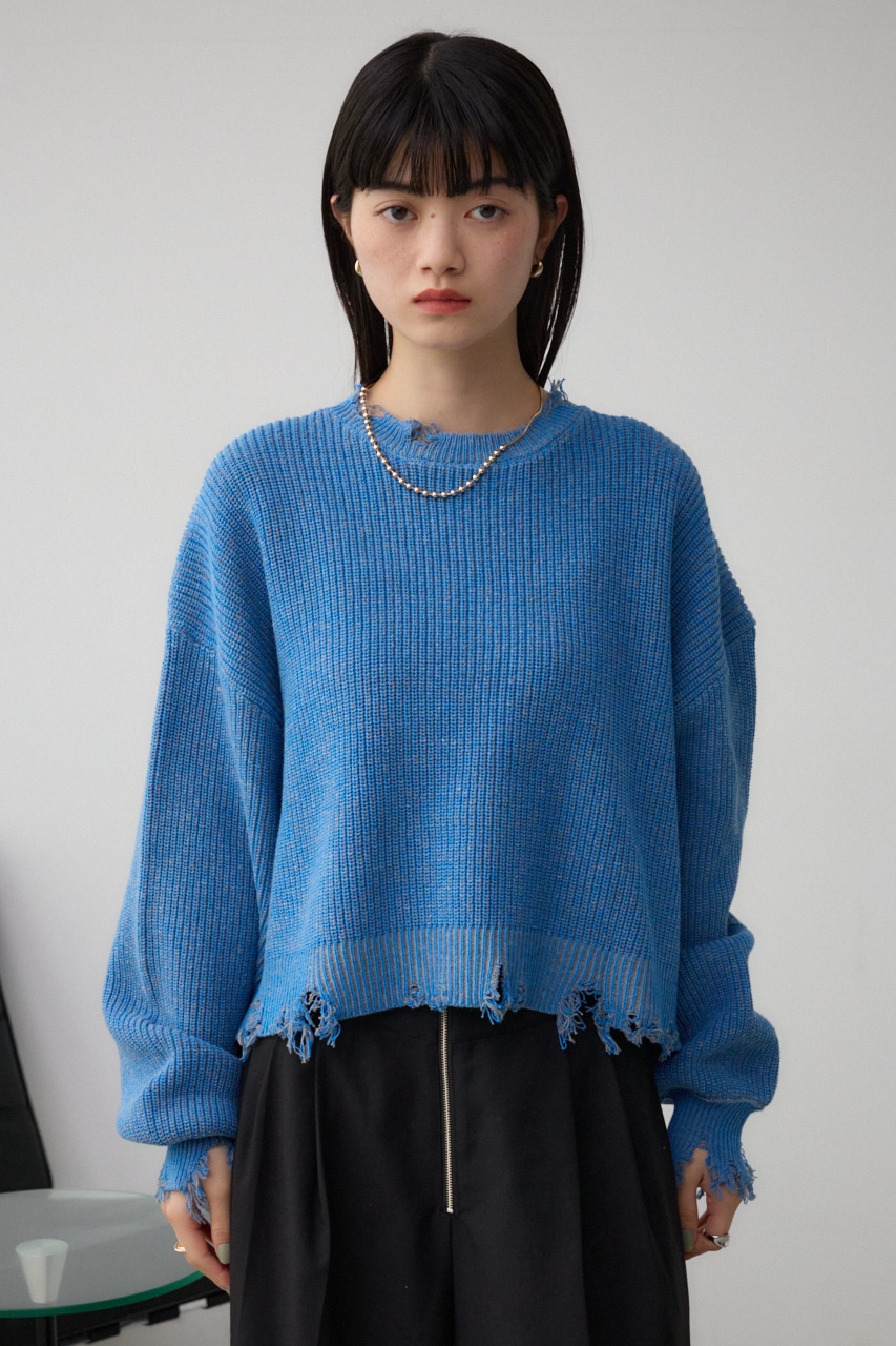 AZUL BY MOUSSY | ダメージニットトップス (ニット ) |SHEL'TTER WEBSTORE
