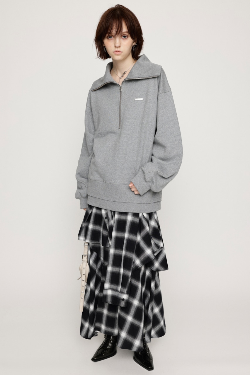 SLY | HALF ZIP LOGO OVER トップス (Tシャツ・カットソー(長袖