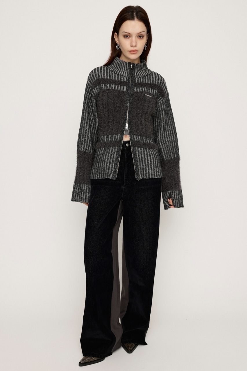 SLY | SHAGGY MIX ZIP UP KNIT トップス (ニット ) |SHEL'TTER WEBSTORE