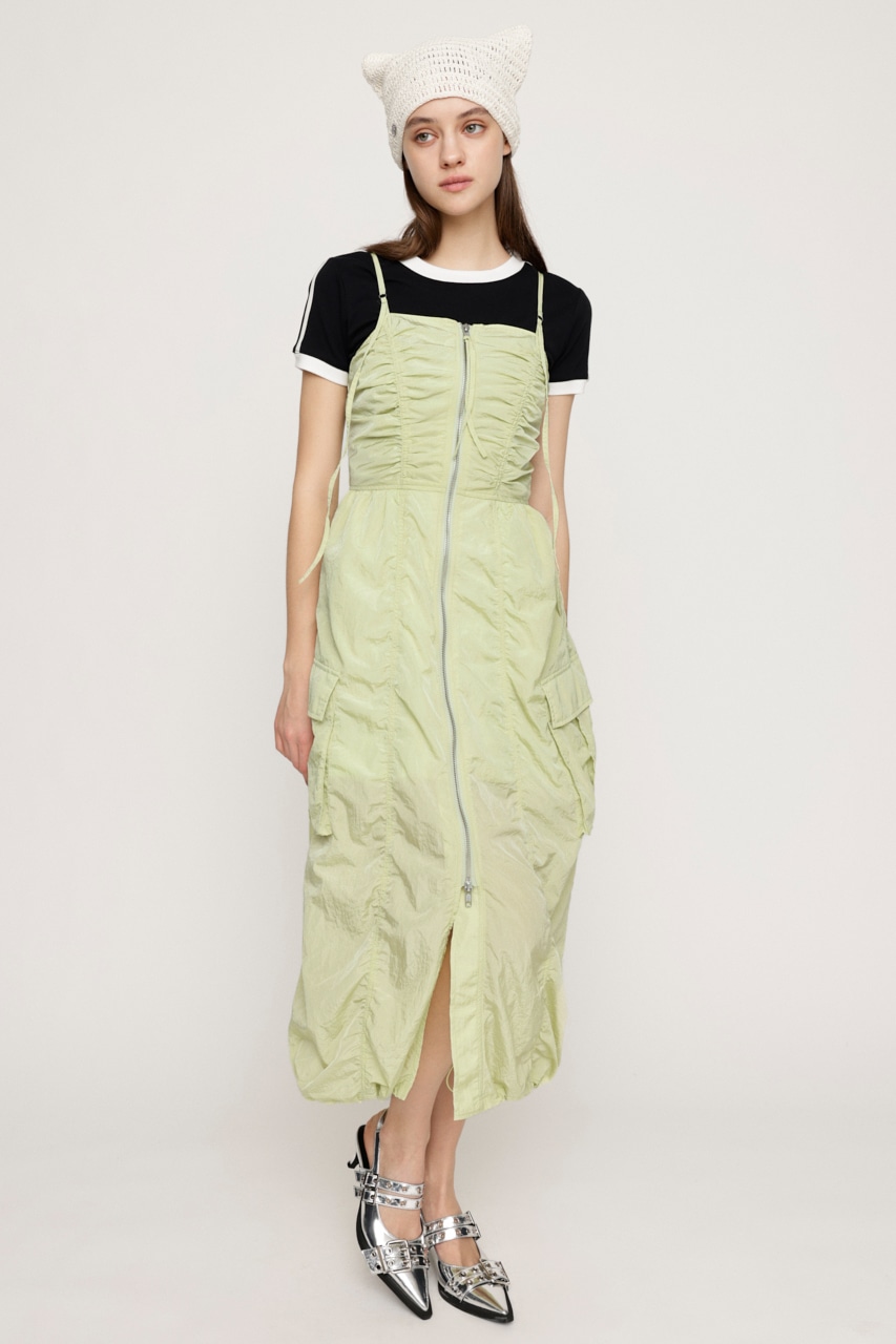 SLY | FRONT ZIP GATHER CAMI ワンピース (ワンピース(ロング