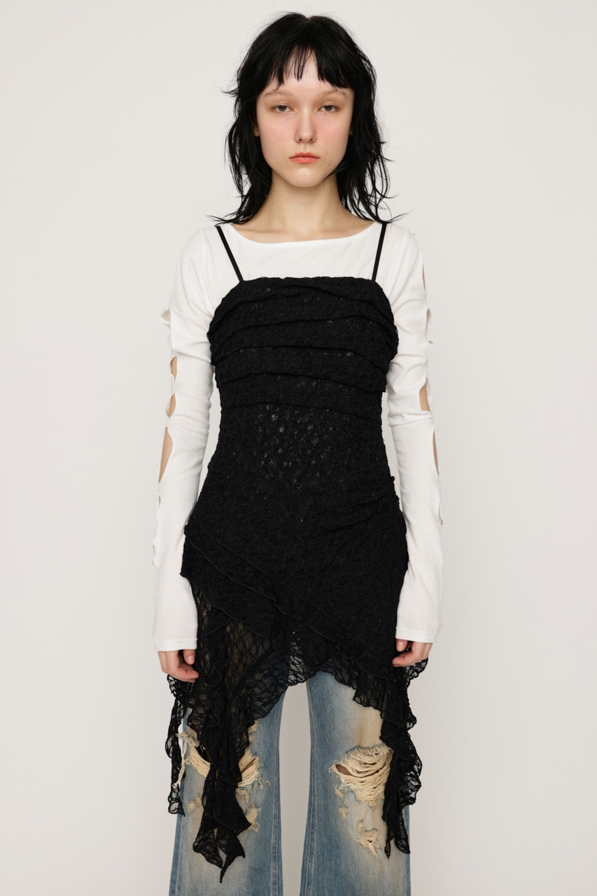 SLY | TUCKED LACE RUFFLE キャミソール (キャミソール ) |SHEL'TTER