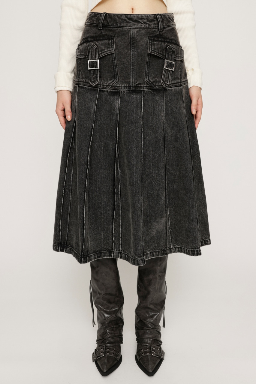 SLY | L／W OVER DYE PLEATS ミドルスカート (スカート ) |SHEL'TTER