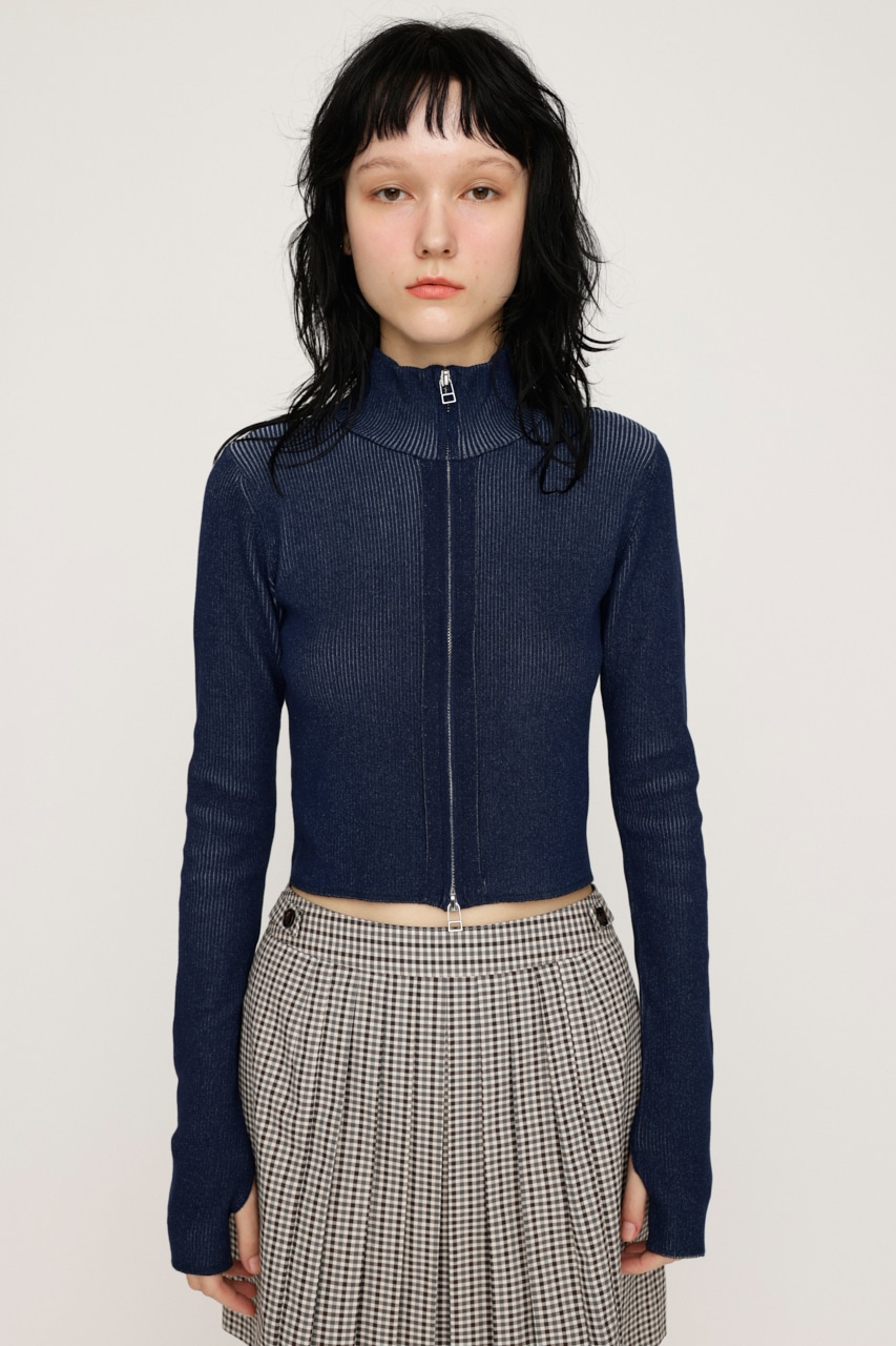 SLY | FRONT ZIP H／N RIB トップス (ニット ) |SHEL'TTER WEBSTORE