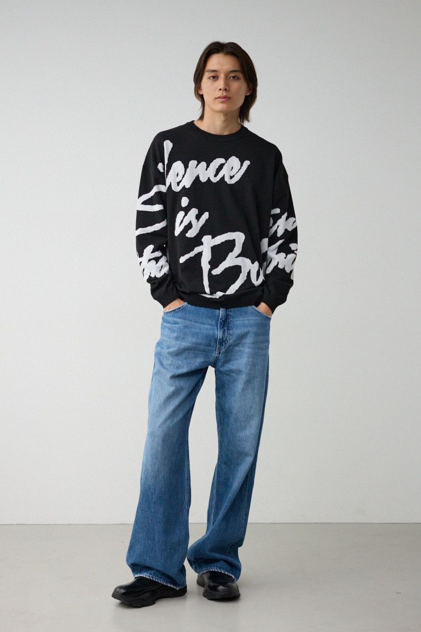 AZUL BY MOUSSY | ジャガードロゴビッグニットトップス (ニット