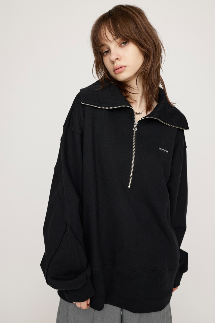 SLY | HALF ZIP LOGO OVER トップス (Tシャツ・カットソー(長袖