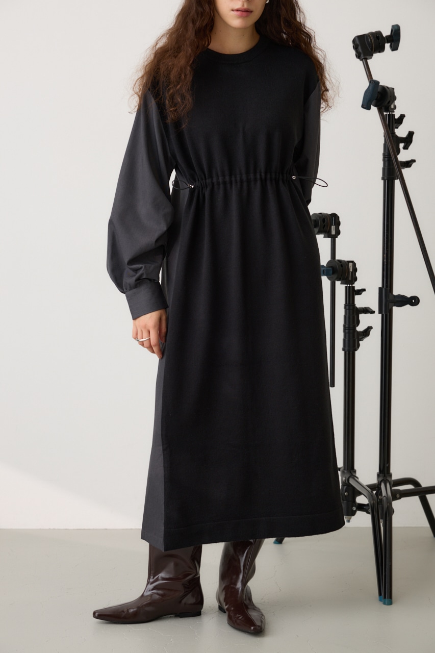 crie conforto | コクーンスリーブニットドッキングワンピ (ワンピース