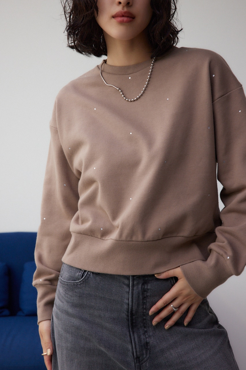 AZUL BY MOUSSY | ラインストーンウラケトップス (スウェット