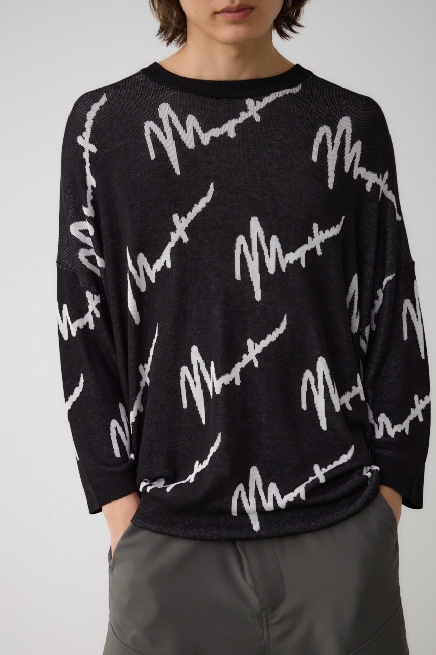 AZUL BY MOUSSY | ロゴ総柄7分袖ニット (ニット ) |SHEL'TTER WEBSTORE