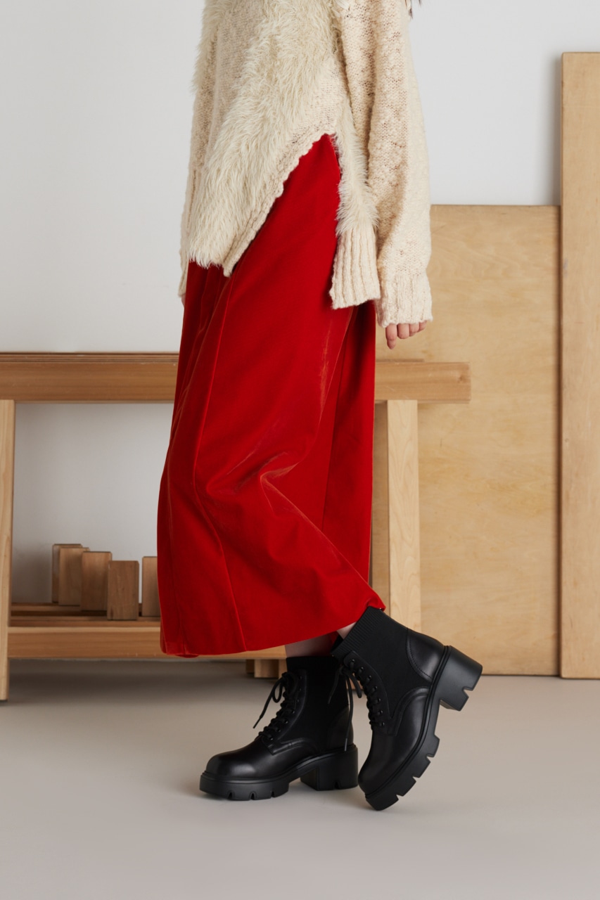 STACCATO | バルーレースアップニットコンビブーツ (ブーツ ) |SHEL