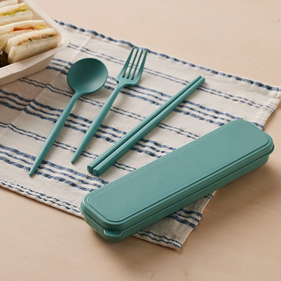 カトラリーセット麦わら入タイプロング（3点） - 環境にやさしいエコ