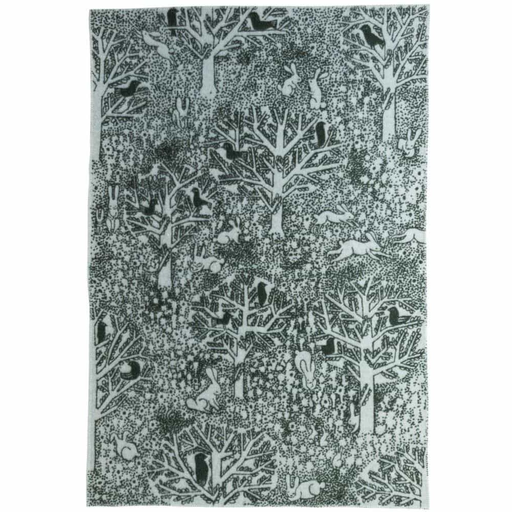 KLIPPAN/クリッパン ウール シングルブランケット rabbits play, birds