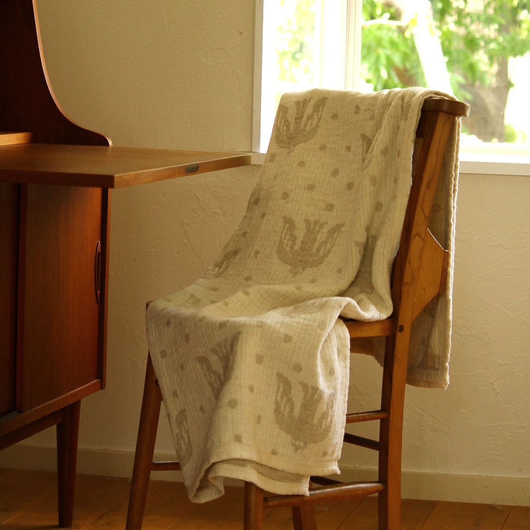 KLIPPAN/クリッパン リネン＆シュニールコットン ハーフブランケット