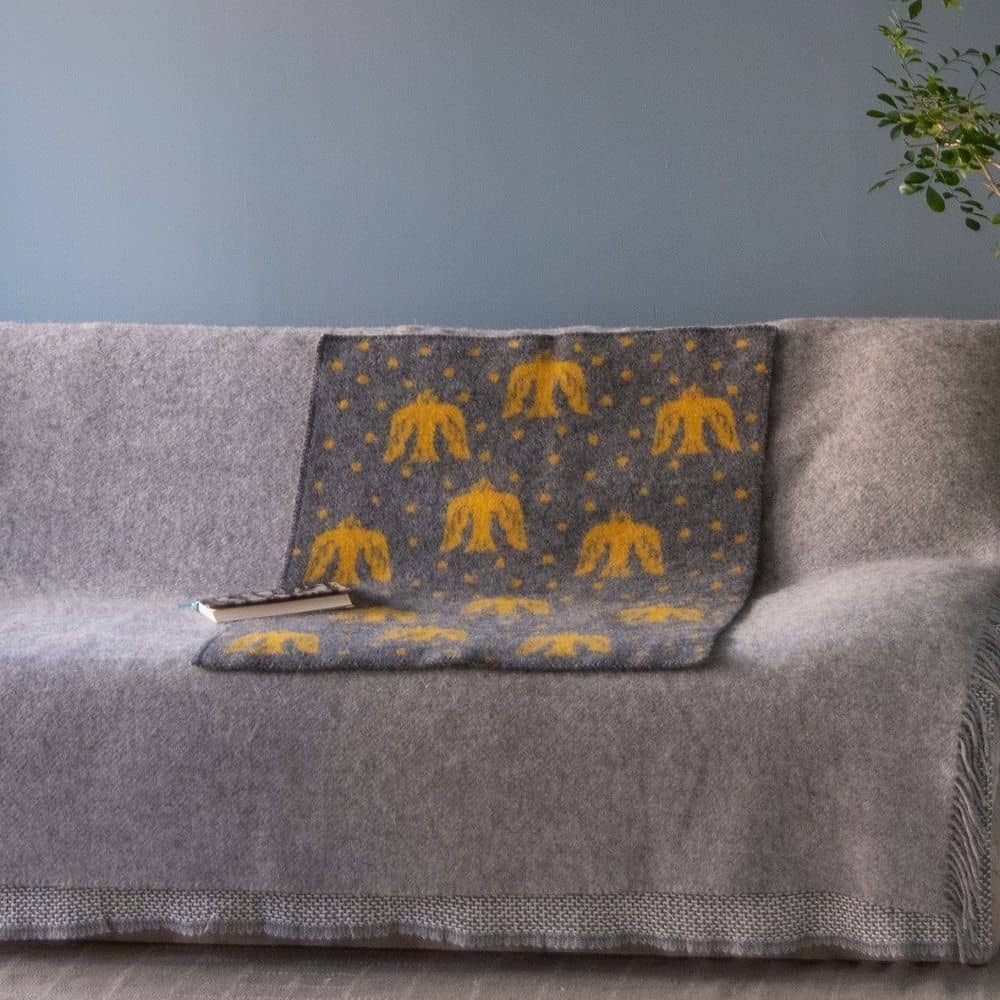 KLIPPAN/クリッパン エコウール ウール ミニブランケット birds in the