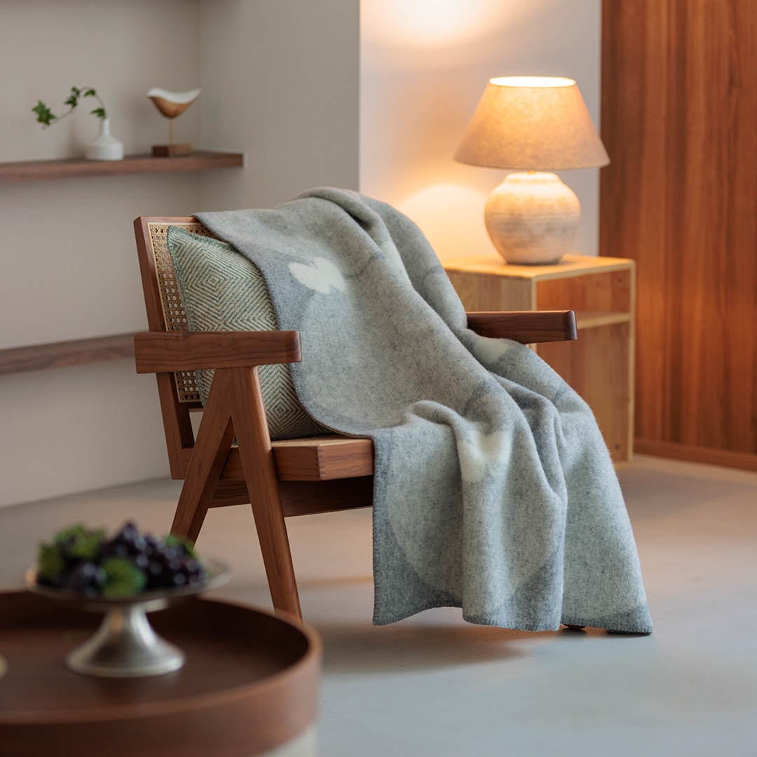 KLIPPAN/クリッパン ウール ハーフブランケット PERHONEN ライトグレー