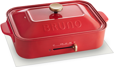 BRUNO BOE021-RD コンパクトホットプレート レッド|エディオン