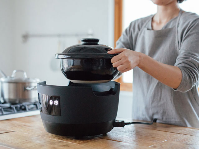 シロカ SR-E111(K) 土鍋電気炊飯器(3合炊き) 長谷園×siroca かまどさん