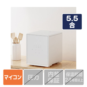 YAMAZEN YJS-CM102-W キューブ型炊飯器 5．5合 ホワイト|エディオン